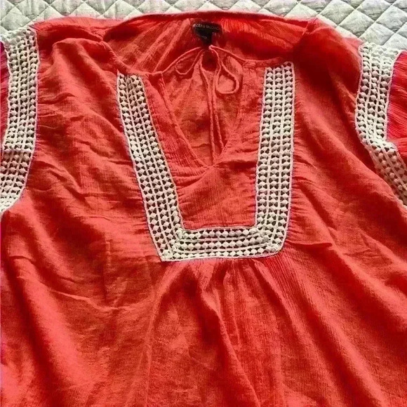 Chelsea & Theodore 100% cotton gauzy material boho style blouse size L - Picture 1 of 8